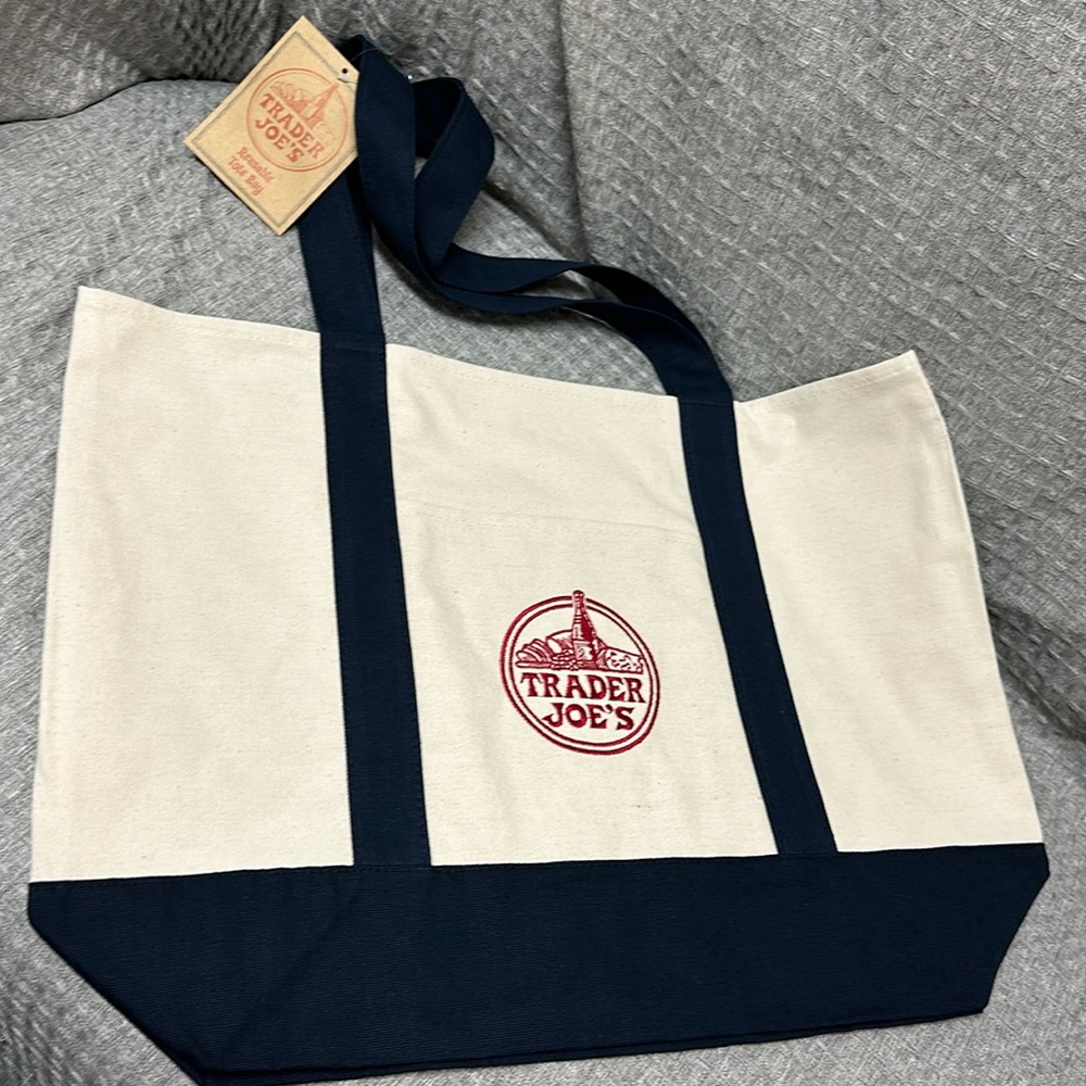 Trader Joe’s, navy blue large tote bag